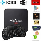 MXQ Pro 4k met snelste S905x processor en Android 7.1 | Kodi 17.6 | TV Box 2018 model + GRATIS I8 Draadloze Keyboard Zwart