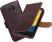 BestCases.nl Motorola Moto C Plus Pull-Up booktype hoesje Mocca