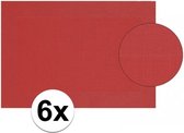 6x Placemat gevlochten rood 45 x 30 cm