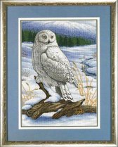 Dimensions, The Stately Snowy owl, borduurpakket 3861 sneeuwuil - kruissteek