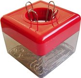SDI - Paperclip dispensers - 50x50x45mm - Inclusief 100 paperclips! - Rood - 1 stuk