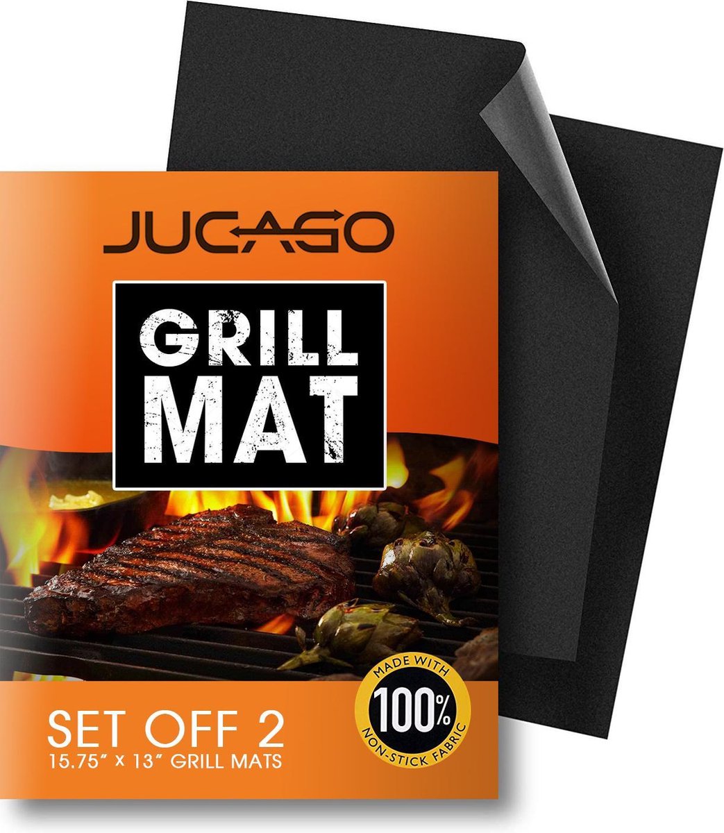 JUCAGO BBQ Grill Mat (Set 2 stuks) BBQ Grill Matje Teflon BBQ Grill