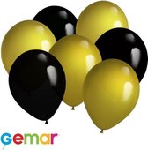 30 ballonnen Zwart en Goud (Ook geschikt voor Helium)