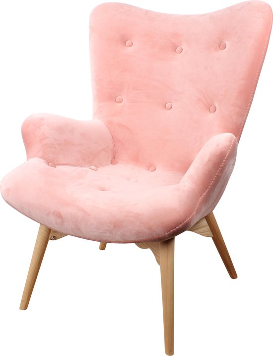 biologisch Wreed Koe DS4U Zenie - velvet fauteuil - velours - roze | bol.com