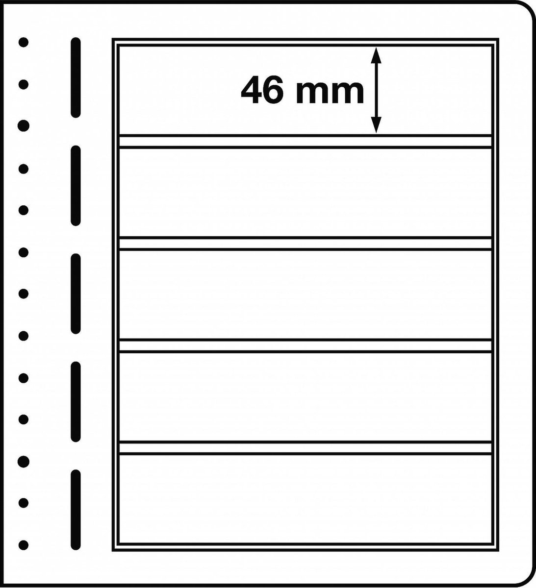 LEUCHTTURM - Muntblad - LB-bankvellen, 5-delige indeling, 190 x 46 mm