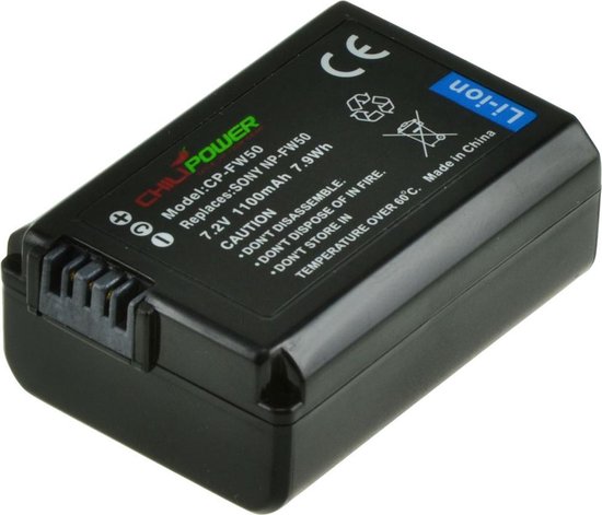 aansporing dik is genoeg ChiliPower Sony NP-FW50 camera batterij - 2 stuks verpakking | bol.com