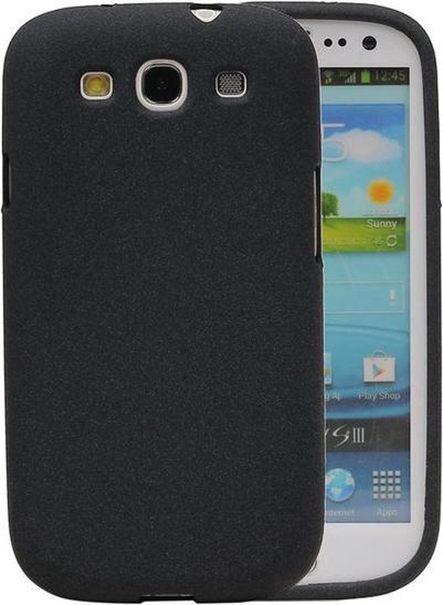 Zwart Zand TPU back case cover hoesje voor Samsung Galaxy S3 I9300