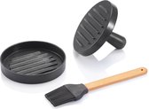 Barbecue set inclusief hamburgerpers, zwart