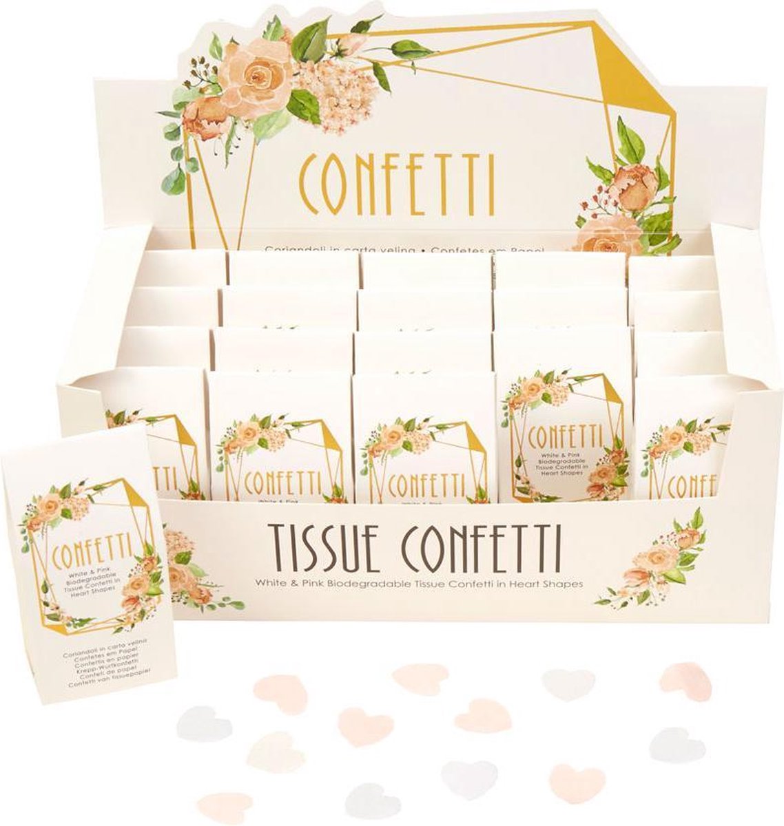 Boîte à confettis de mariage biodégradable 20 pièces Floral