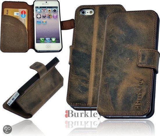 Fokken radioactiviteit transmissie Burkley Leather Wallet Case Hoesje - Apple iPhone 5/5s Stone Washed |  bol.com