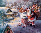 Peinture au diamant - Père Noël à la cheminée - 20x15cm