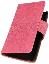Devil Booktype Wallet Case Hoesjes voor Galaxy S Advance i9070 Roze