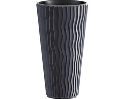 Bloempot Buiten Hoog Rond Sandy Slim 40cm ANTRACIET Prosperplast