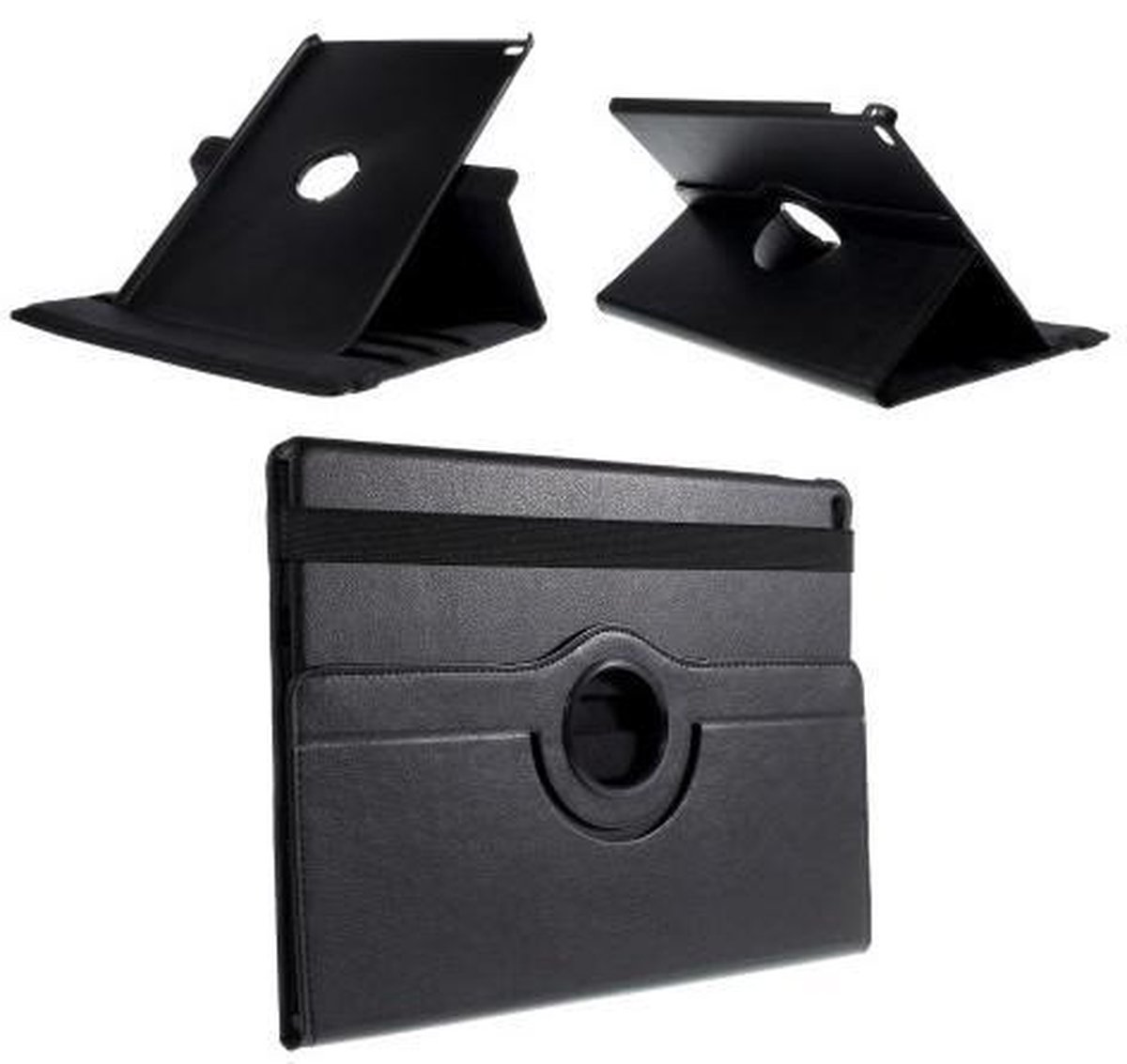 iPad Pro 9.7 Hoes Cover 360 graden Multi-stand Case draaibare Zwart