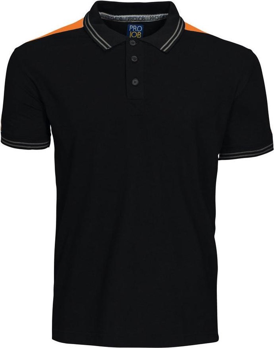 ProJob 2018 POLO MET FLUO INZETSTUKKEN 642018 - Zwart - S