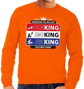 Oranje Kingsday to do list - Sweater voor heren - Koningsdag kleding S