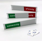 Schuifbordje Aanwezig - Afwezig - 255 mm x 57 mm - Bevestiging twee 3M dubbelzijdige stickers - Promessa-Design.