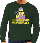 Fout paas sweater groen  donder op met je Pasen voor heren S