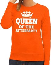 Oranje Queen of the afterparty sweater dames - Oranje Koningsdag kleding L