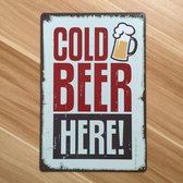 Koud Bier - Biertje - Metalen Decoratie Wandbord
