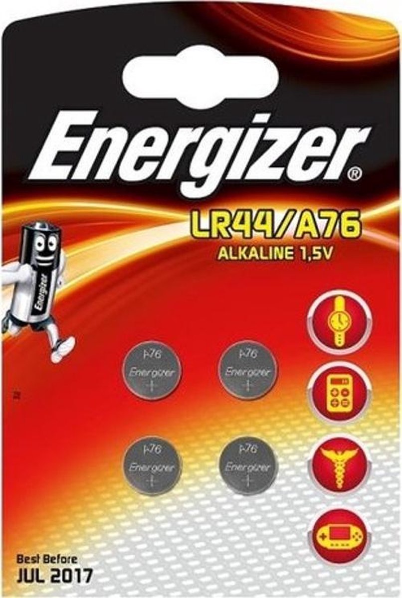 Pile bouton Energizer LR44 / A76 alcaline 1.5v 4 pièces | bol.com
