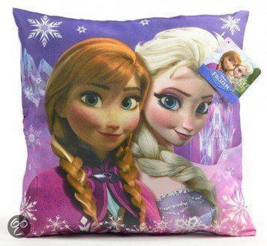 Disney Frozen Anna en Elsa - Kussen - 35x35 cm - Paars | bol.com