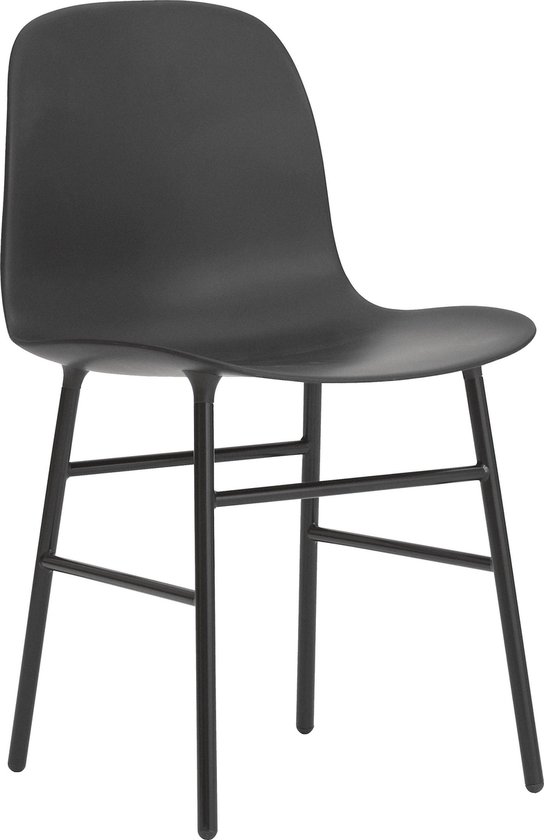Form stoel met metalen frame - zwart