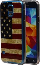 Amerikaanse Vlag TPU Cover Case voor Samsung Galaxy S5 Hoesje
