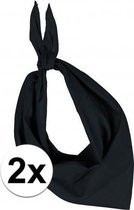 2x Zakdoek bandana zwart - hoofddoekjes