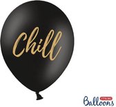 Ballonnen zwart Chill goud 50 stuks