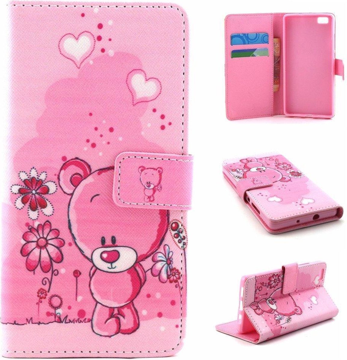iCarer Bear wallet case hoesje Geschikt voor: Huawei Ascend G6