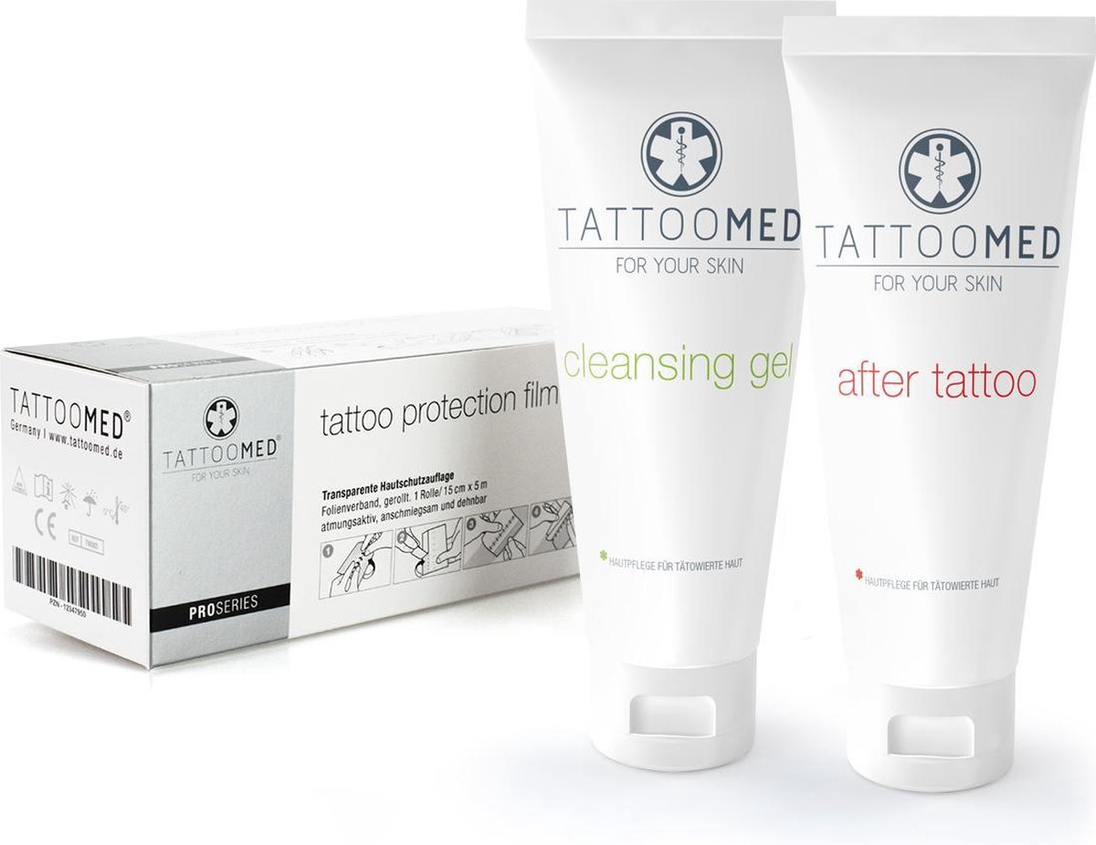 TattooMed® Protection Film + Care Bundle (1x After Tattoo 25ml 1x Cleansing Gel 25ml)