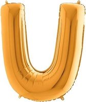 Folieballon letter U goud (100cm)