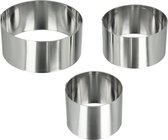 Metaltex - Dessertringenset - 3 ringen - 6+8+10 cm - RVS