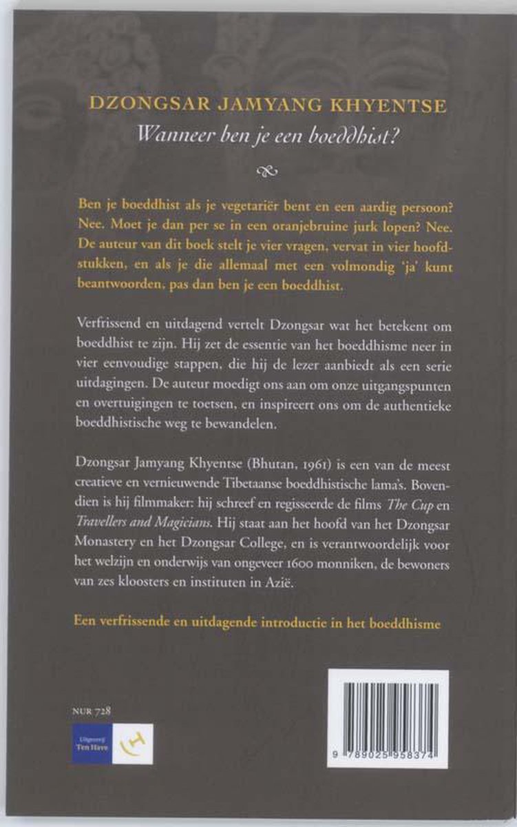 Wanneer Ben Je Een Boeddhist - back cover