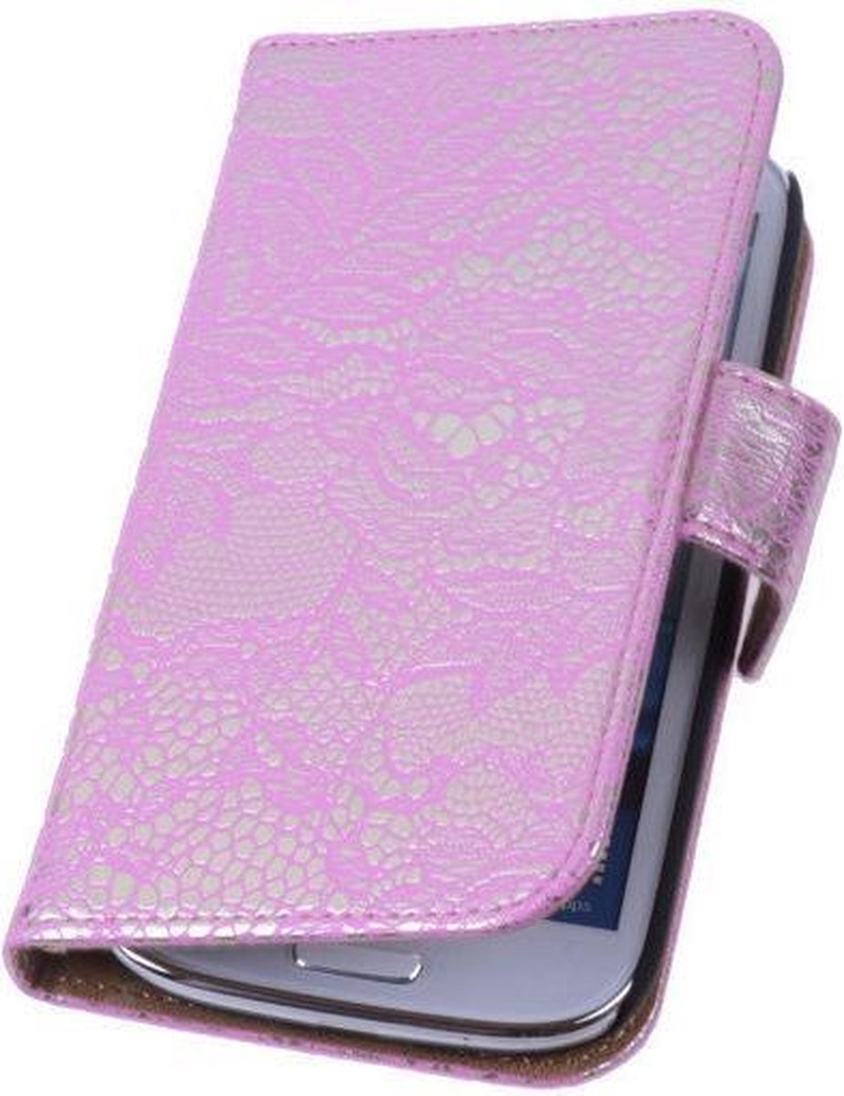 Roze Lace Design Booktype / Wallet / Case / Cover Hoes Samsung Galaxy Core LTE G386F