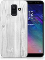 Geschikt voor Samsung Galaxy A6 (2018) TPU Hoesje Design White Wood