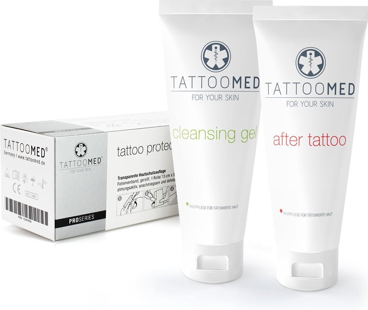TattooMed® Protection Film + Care Bundle (1x After Tattoo 100ml 1x Cleansing Gel 100ml)