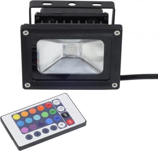 Teleurgesteld heerlijkheid Monteur Epistar LED Schijnwerper - RGB Kleuren - 10W - Zwart | bol.com