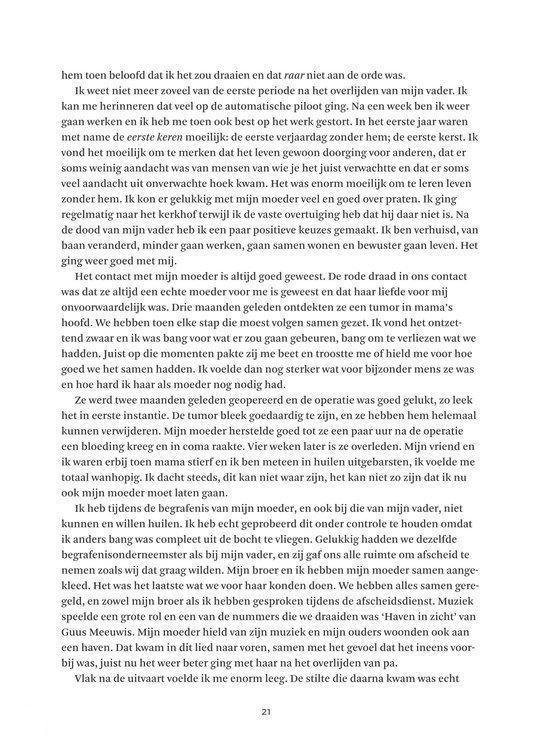 Pagina met tekst over de overleden vader.
