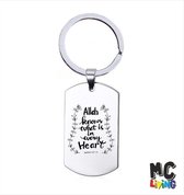 Sleutelhanger RVS - Allah Knows What Is In Every Heart