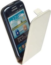 LELYCASE Flip Case Lederen Cover Samsung Galaxy Core Wit