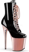 Pleaser Plateau Laarzen, Paaldans schoenen -35 Shoes- FLAMINGO-1020 Paaldans schoenen Zwart/Roze