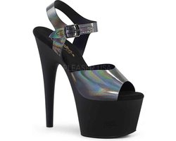 Pleaser - ADORE-708N-DT Sandaal met enkelband, Paaldans schoenen - Paaldans schoenen - 35 Shoes - Zwart/Multicolours