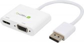 Techly ICOC DSP-VH1220 video kabel adapter 0,15 m DisplayPort HDMI + VGA (D-Sub) Wit