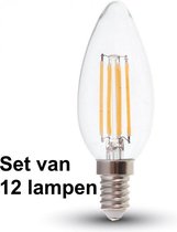 4W E14 Kaars - Extra warm wit - (2700K) - Dimbaar -Set van 12 stuks