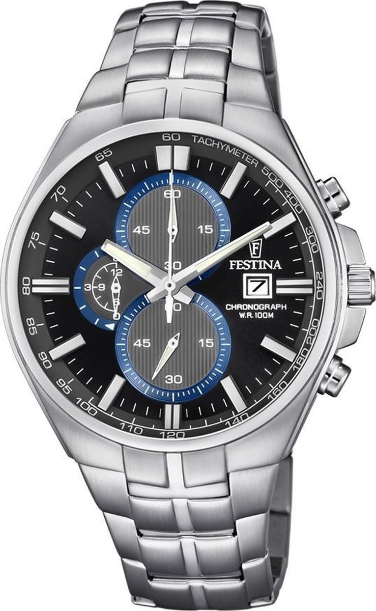 Festina F6862-2 horloge heren - zilver - edelstaal