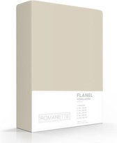 Romanette luxe flanellen hoeslaken - zand - lits-jumeaux extra lang (180x220 cm)