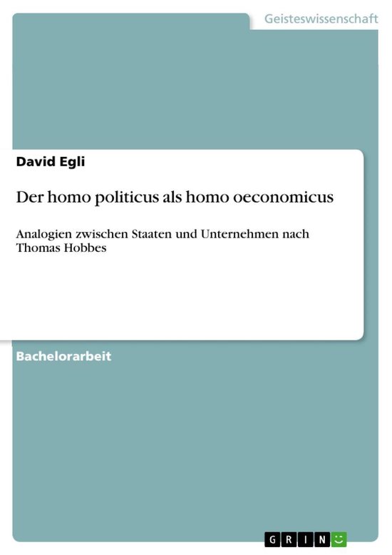 Der homo politicus als homo oeconomicus
