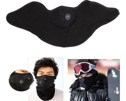 Fleece Skimasker | Sjaal Bandana | Nekwarmer | Face Mask | Gezichtsmasker | Colsjaal | Wintersport | Skiën | Snowboarden | Motorrijden | Scooter rijden | Wielrennen | Mountainbiken |  Thermo Winddicht | Zwart